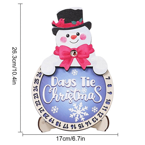 Wooden Christmas Countdown Decor Blue Santa 24 Days 2