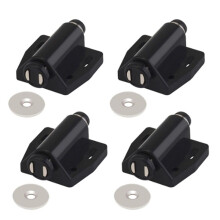 4Er-Pack Einzelmagnet-Schrankschnapper, Unsichtbarer MöBeltüR-Rebounder, Schrank, Kleiderschrank, TüRschließEr, Schwarz
