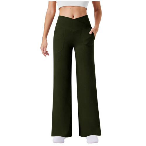 Women's High-Waisted Solid Yoga Pants with Pockets, S–2XL