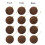 Christmas Tree Ornaments Flocked Brown Balls 12-Pack 8 cm 8