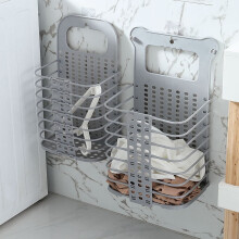 Opvouwbare wasmand voor wandmontage, grijs