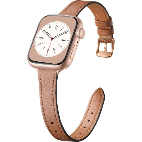 Genuine Leather Apple Watch Band 38-46mm Thin Women's Strap