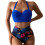 Women's Plus Size Blue Bikini Set 2 Piece Spaghetti Strap 1