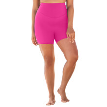 Women's Plus Size Powermesh Swim Boy Short with Tummy