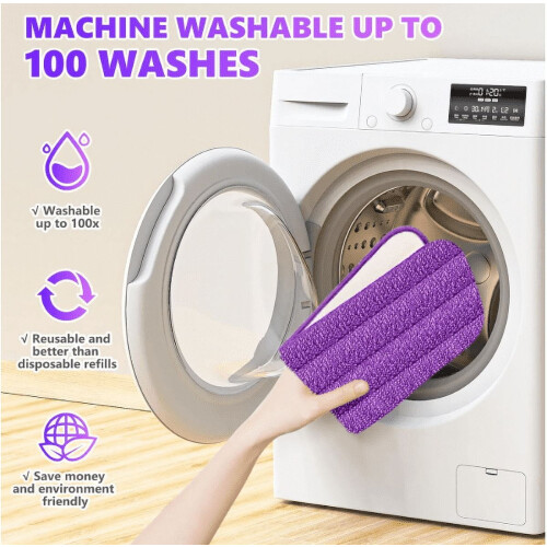 Microfiber Mop Pads Reusable Machine Washable 5.5 x 11.4 2