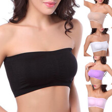 Women's Solid Color Padded Tube Top Bandeau