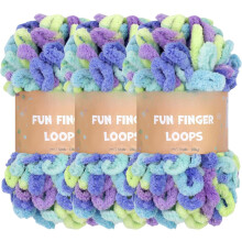 Hilo Jubilee Fun Finger Loops, madeja de 100 g, paquete de 3