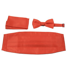 Men's formal satin cummerbund set with pre-tied bowtie and