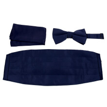 Men's formal satin cummerbund set with pre-tied bowtie and