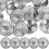 Sweater Buttons Silver Metal Round 20 pcs 8