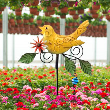 Estaca metálica para pájaros de jardín con cabeza oscilante, 36 cm (14,2 pulgadas)