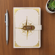 Afsluitbare agenda met pen, vintage kunstleer A5, navulbaar.