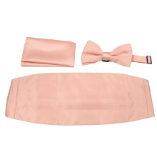 Men's formal satin cummerbund set with pre-tied bowtie and