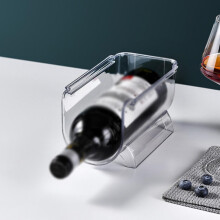 Suport acrilic transparent pentru sticle de vin, stivuibil, pachet de 8