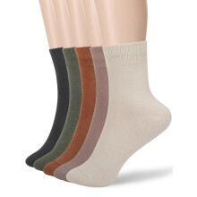 Calcetines finos de algodón para mujer, hasta el tobillo (5 pares)