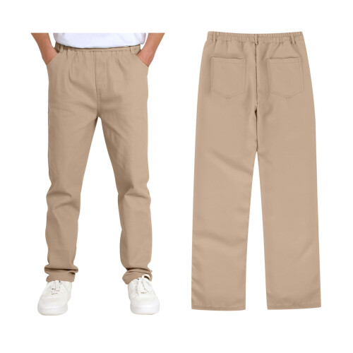 Jentebukser med elastisk midje og flat front med lommer