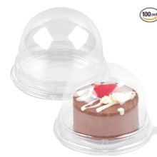 Mini recipientes para pasteles con tapas transparentes tipo cúpula (100 unidades)