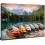 Leinwandbild See, Bergkulisse, Boot, 12x16, gerahmt 1