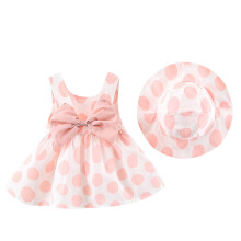 Gepunktetes Sommerkleid mit großer Schleife für Kleinkinder,