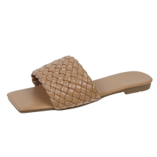 Dames zomersandalen van geweven materiaal met ademende antislipzool