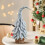 Flocked Mini Christmas Tree Set with Wooden Base 3