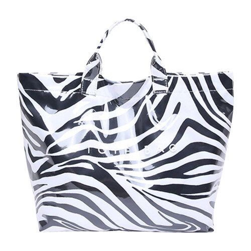 Bolso tote grande impermeable con estampado de vaca para mujer