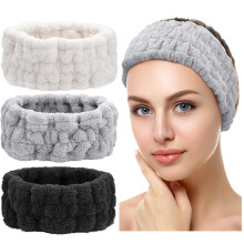 Spa-hårband för kvinnor, mjuk frotté, 3-pack