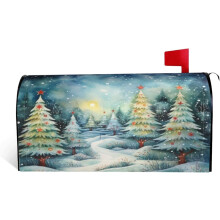 Magnetische brievenbushoes in de vorm van een kerstboom, 25,5 x 21 inch.