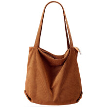 Damen-Cordtasche, khakifarbene Schultertasche