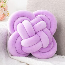 Dekorativní polštář Knot Pillow Fialový plyšový polštář 12 palců