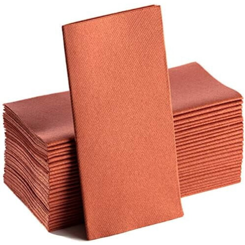 Terrakottaservetter i linnekänsla, 50-pack