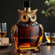 Carafe à whisky Owl en verre borosilicate artisanal, 750 ml