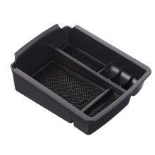 Bandeja de apoio de braço para carro, caixa de armazenamento preta, 15 x 12 x 3,7 cm