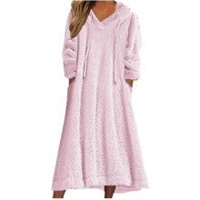 Női polár pizsama, hosszú ujjú, kerek nyakú, S-4XL méret