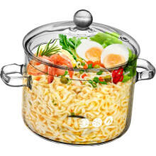 LEDMOMO soeppan van borosilicaatglas met deksel en handvatten