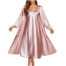 Set pijamale din satin pentru femei cu halat de baie S-2XL