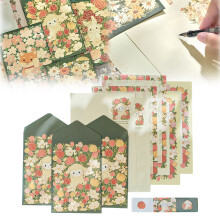 Set briefpapier en enveloppen met dierenprint, 1