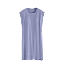 Camicia da notte da donna in cotone con scollo a V e volant, taglie dalla L alla 2XL.