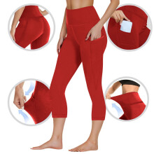 Dames yogabroek met hoge taille en zakken, gemaakt van Romeinse stof, maten S-3XL