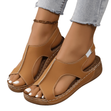 Dames zomer slippers van zacht PU met dikke zool, verstelbaar