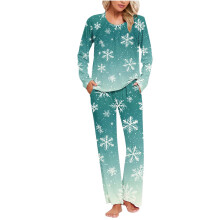 Damespyjamaset met sneeuwvlokkenprint, 2-delig, poly-spandex