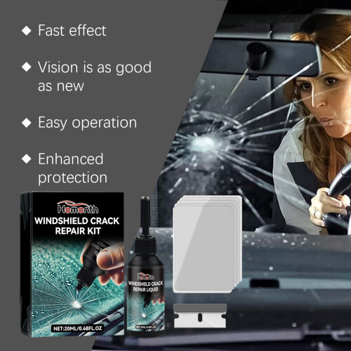 Windshield Crack Repair Kit Nano Glass Fluid 1 Set 2
