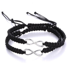 Set de brățări reglabile cu frânghie împletită pentru cupluri Infinit Love