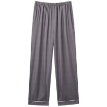 Női plus size egyszínű, magas derekú, jeges selyem hálóruha zsebekkel, ultra puha, lélegző, pizsamaalsó otthoni utazáshoz, L-4XL