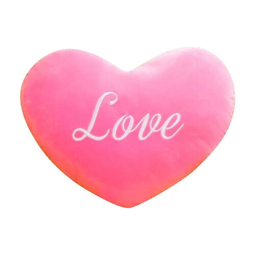 Μαξιλάρι σε σχήμα καρδιάς με κέντημα LOVE, 6 ίντσες