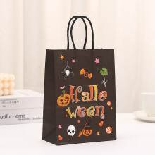 Papierové darčekové tašky s rúčkami na Halloween, 10 ks