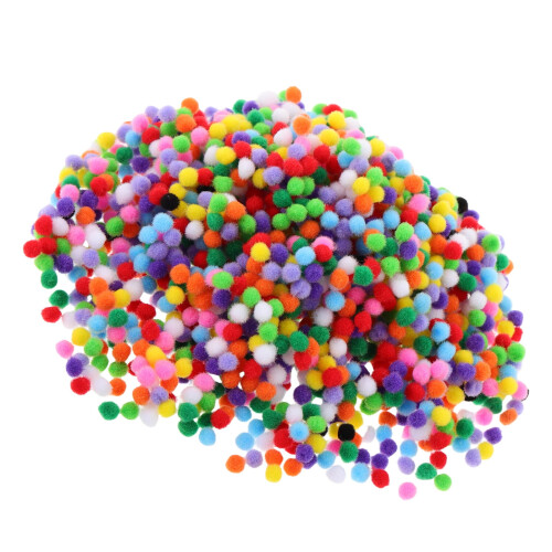 Hobbypomponer 5 mm klare farver 2000 stk.