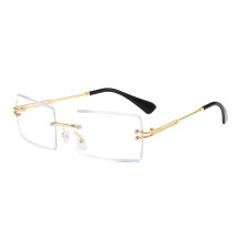 Gafas de sol rectangulares sin montura unisex con protección UV 400