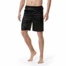 Pantaloni scurți casual negri pentru bărbați, mărime mare, cu talie elastică