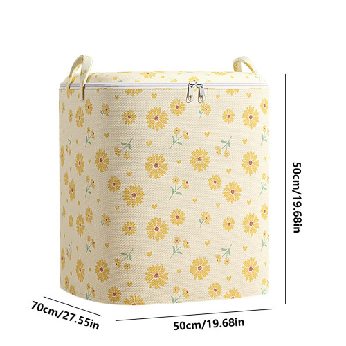 Non-woven Zipper Storage Bag Daisy Pattern Large Capacity 2